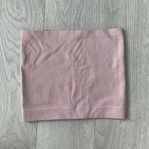 UO Light Pink Tube Top with Silver/Glittery Detail